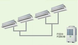 画像1: 大阪・業務用エアコン　東芝　2方向吹出し　同時ダブルツイン　ワイヤードリモコン　一発節電　AWSF22455A　P224（8馬力）　スーパーパワーエコキュープ　三相200V