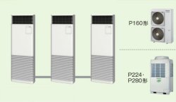 画像1: 大阪・業務用エアコン　東芝　床置き　スタンドタイプ　同時トリプル　AFSE28055B2　P280（10馬力）　スーパーパワーエコキュープ　三相200Ｖ