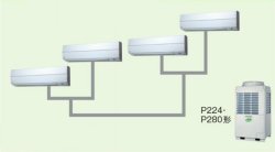 画像1: 大阪・業務用エアコン　東芝　かべかけ　同時ダブルツイン　ワイヤードリモコン　一発節電　AKEF28055A　P280（10馬力）　スマートエコR　三相200V