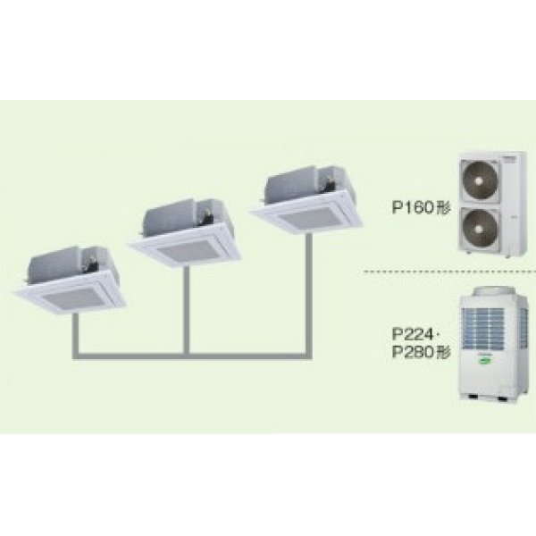 画像1: 大阪・業務用エアコン　東芝　4方向吹出し　同時トリプル　ワイヤードリモコン　省工ネneo　AUEE16066M　P160（6馬力）　スマートエコR　三相200V (1)