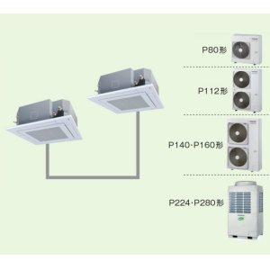 画像: 大阪・業務用エアコン　東芝　4方向吹出し　同時ツイン　ワイヤードリモコン　一発節電　AUEB28065A　P280（10馬力）　スマートエコR　三相200V