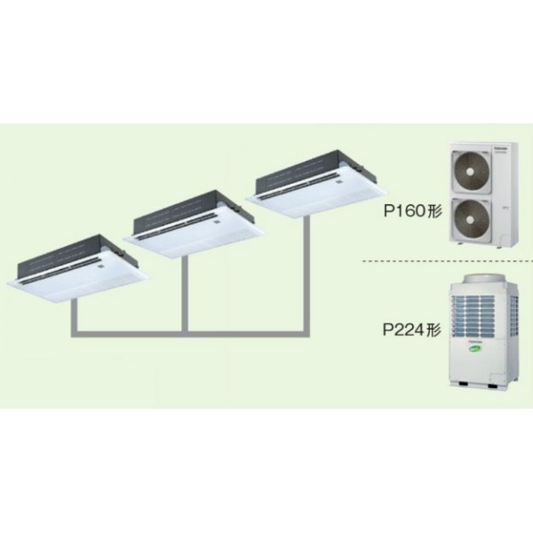 画像1: 大阪・業務用エアコン　東芝　1方向吹出し　同時トリプル　ワイヤードリモコン　省工ネneo　ASSE16055M　P160（6馬力）　スーパーパワーエコキュープ　三相200V (1)