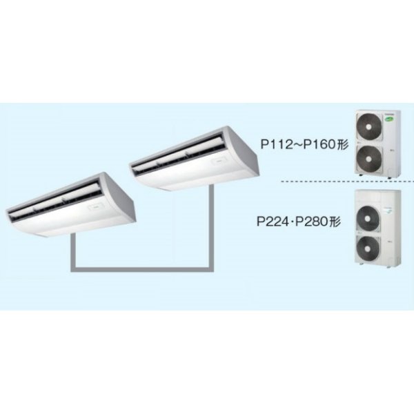 画像1: 大阪・業務用エアコン　東芝　天井吊形　同時ツイン　ワイヤードリモコン　省工ネneo　ACRB28075M2　P280（10馬力）　冷房専用　三相200V (1)