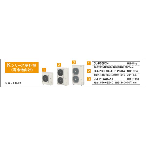 画像2: 大阪・業務用エアコン　パナソニック　寒冷地向けエアコン　床置形　PA-P112B4KX　P112形 （4HP）　Kシリーズ　シングル　三相200V　寒冷地向けパッケージエアコン (2)