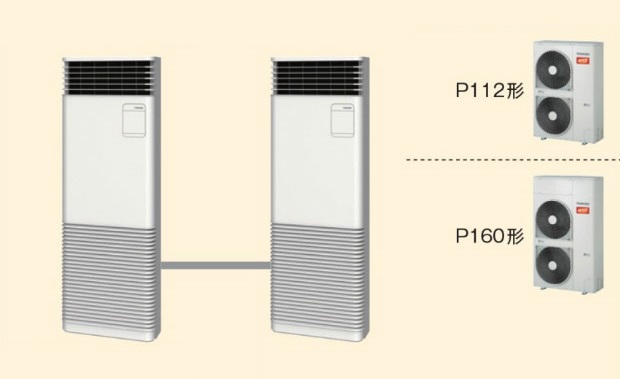 画像1: 大阪・業務用エアコン　東芝　寒冷地向けエアコン　床置き　スタンドタイプ　ワイヤード　同時ツイン　AFHB11252B2　P112（4馬力）　三相200V　寒冷地用スーパーパワーエコ暖太郎 (1)